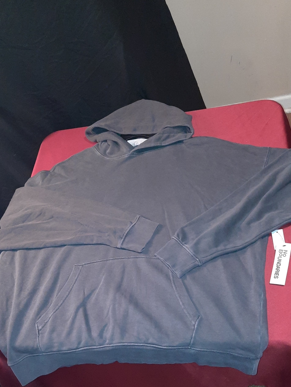 No Boundaries Men's XL Oversize Hoodie in Charcoal Sky Gray
